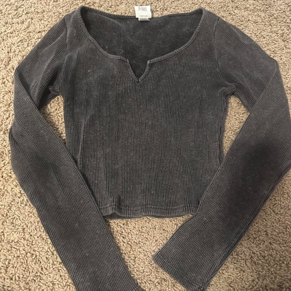 PINK Victoria's Secret Charcoal Long Sleeve Top